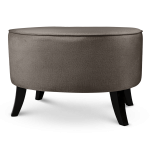 Čalouněný oválný puf 62×72×46 cm VELKÝ v hnědé barvě