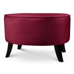 Čalouněný oválný puf 62×72×46 cm VELKÝ v červené barvě