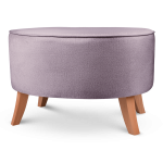 Čalouněný oválný puf 62×72×46 cm VELKÝ ve fialové barvě