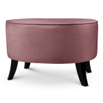 Čalouněný oválný puf 62×72×46 cm VELKÝ v růžové barvě