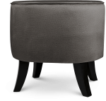 Čalouněný oválný puf 42×52×45 cm MALÝ v modré barvě