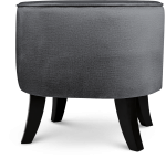 Čalouněný oválný puf 42×52×45 cm MALÝ v grafitové barvě