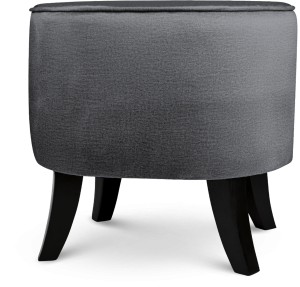 Čalouněný oválný puf 42×52×45 cm MALÝ v grafitové barvě