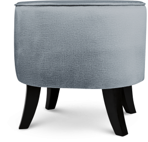 Čalouněný oválný puf 42×52×45 cm MALÝ ve světle šedé barvě