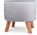 Čalouněný oválný puf 42×52×45 cm MALÝ v tmavě šedé barvě