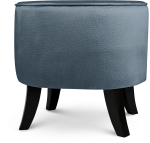 Čalouněný oválný puf 42×52×45 cm MALÝ ve světle šedé barvě