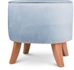 Čalouněný oválný puf 42×52×45 cm MALÝ v modré barvě