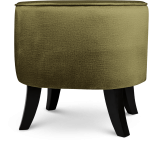 Čalouněný oválný puf 42×52×45 cm MALÝ ve žluté barvě