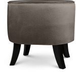 Čalouněný oválný puf 42×52×45 cm MALÝ v tmavě hnědé barvě