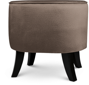 Čalouněný oválný puf 42×52×45 cm MALÝ v hnědé barvě