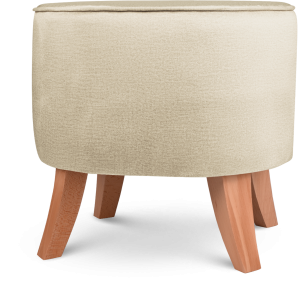 Čalouněný oválný puf 42×52×45 cm MALÝ v béžové barvě