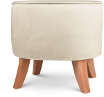 Čalouněný oválný puf 42×52×45 cm MALÝ v barvě ecru