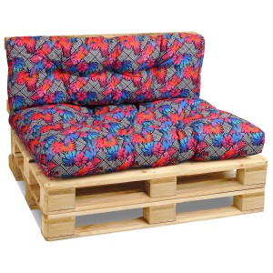 Polštáře z palet 40x120 cm, 80x120 cm s potiskem EXOTIC 01 - zahradní polštář z palet s exotickým motivem