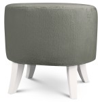 Čalouněný oválný puf 42×52×45 cm MALÝ v tmavě šedé barvě