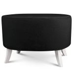 Čalouněný oválný puf 62×72×46 cm VELKÝ v černé barvě