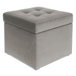 Moderní otevírací puf 45×45 cm z welvetové tkaniny v béžové barvě