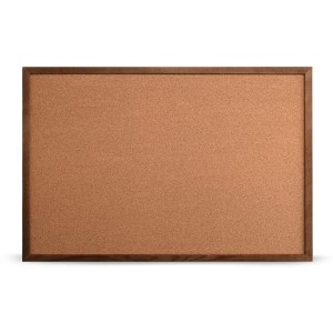 Korková tabule v dřevěném rámu, hnědá barva, 60×90 cm – nástěnka na zeď