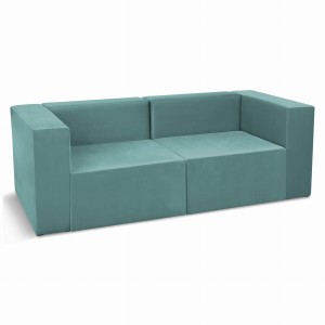 Dvoumístná modulární pohovka LEON v mořské barvě - segment pro modulární nábytkovou sestavu: 2 sedadla, 2 opěradla, 2 područky