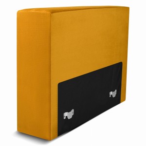 Čalouněné křeslo LEON v medové barvě – segment pro modulární nábytkovou sestavu: sedák a opěrák