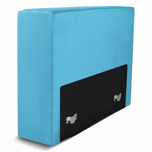 Čalouněné křeslo LEON ve světle modré barvě – segment pro modulární nábytkovou sestavu: sedák a opěrák