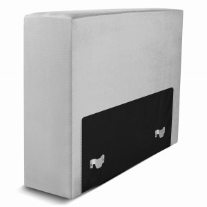 Čalouněné křeslo LEON ve světle šedé barvě – segment pro modulární nábytkovou sestavu: sedák a opěrák