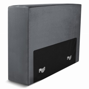 Modul: čalouněné opěradlo 80 LEON v šedé barvě s kovovými spojkami – segment pro modulární nábytkovou sestavu