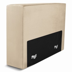 Modul: čalouněné opěradlo 80 LEON v béžové barvě s kovovými spojkami – segment pro modulární nábytkovou sestavu