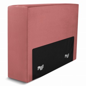 Modul: čalouněné opěradlo 80 LEON v růžové barvě s kovovými spojkami – segment pro modulární nábytkovou sestavu