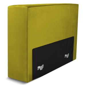 Modul: čalouněné opěradlo 80 LEON v olivově zelené barvě s kovovými spojkami – segment pro modulární nábytkovou sestavu