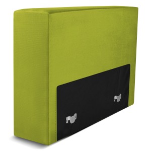 Modul: čalouněné opěradlo 80 LEON v limetkově zelené barvě s kovovými spojkami – segment pro modulární nábytkovou sestavu