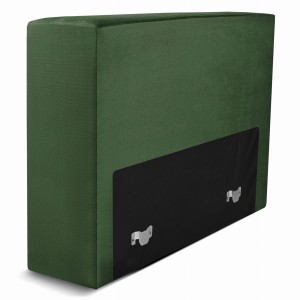 Modul: čalouněné opěradlo 80 LEON v tmavě zelené barvě s kovovými spojkami – segment pro modulární nábytkovou sestavu