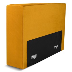 Modul: čalouněné opěradlo 80 LEON v medové barvě s kovovými spojkami – segment pro modulární nábytkovou sestavu