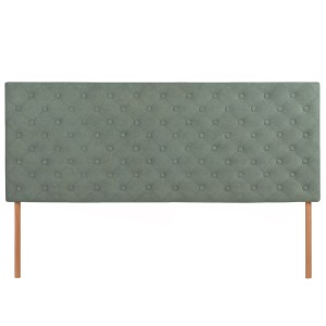 Čalouněné čelo postele 160×60 cm v mátové velurové látce s nožičkami – prošívané čelo s knoflíky