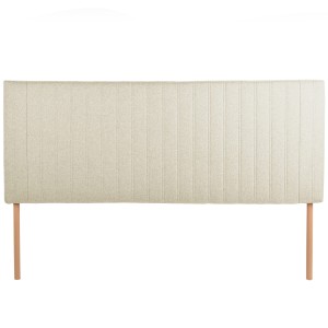 Čalouněné čelo postele 160 x 60 cm v krémové barvě s nožičkami – prošívané čelo s prošíváním, velurová látka