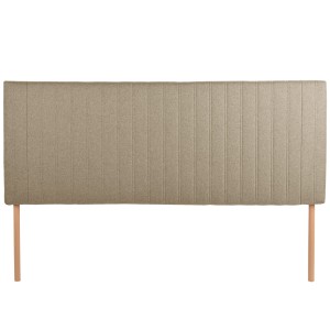 Čalouněné čelo postele 160 x 60 cm ve světle hnědé barvě s nožičkami – prošívané čelo s prošíváním, velurová látka