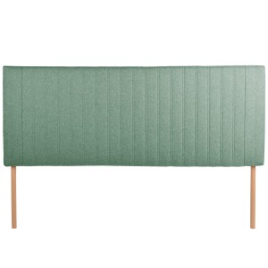 Čalouněné čelo postele 160 x 60 cm ve světle zelené barvě s nožičkami – prošívané čelo s prošíváním, velurová látka