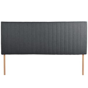 Čalouněné čelo postele 160 x 60 cm v grafitové barvě s nožičkami – prošívané čelo s prošíváním, velurová látka