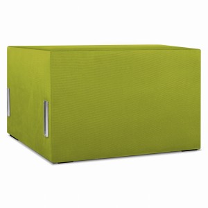 Modulární: čalouněný sedák LEON 70 v limetkově zelené barvě s kovovými spojkami – segment pro modulární nábytkovou sestavu