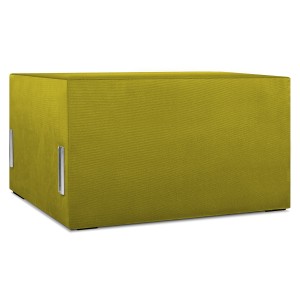 Modulární: čalouněný sedák 80 LEON v olivově zelené barvě s kovovými spojkami – segment pro modulární nábytkovou sestavu