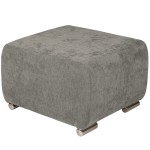 Puf MILAN v šedé barvě se stříbrnými nožkami