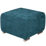 Puf MILAN v námořnické barvě se stříbrnými nožkami