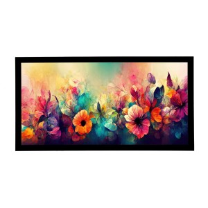 Moderní obrázek v černém rámu 50x100 cm - Květiny 4