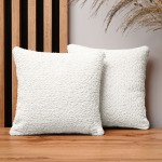 Dekorační povlak na polštář 30x30 cm z krémové žinylkové tkaniny s texturou