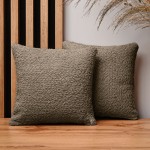 Dekorační povlak na polštář 30x30 cm z hnědé žinylkové tkaniny s texturou