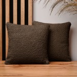 Dekorační povlak na polštář 30x30 cm z čokoládové žinylkové látky s texturou