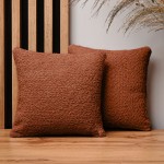 Dekorační povlak na polštář 30x30 cm v měděné barvě z texturované žinylkové látky