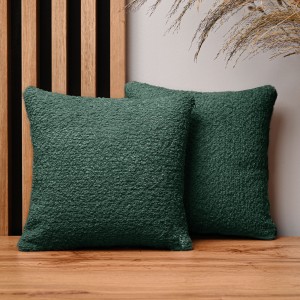 Dekorační povlak na polštář 30x30 cm v zelené barvě z texturované žinylkové látky