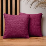 Dekorační povlak na polštář 30x30 cm z texturované žinylkové látky třešňové barvy