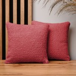 Dekorační povlak na polštář 30x30 cm v korálové barvě z texturované žinylkové látky