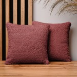 Dekorační povlak na polštář 30x30 cm v jahodové barvě z texturované žinylkové látky